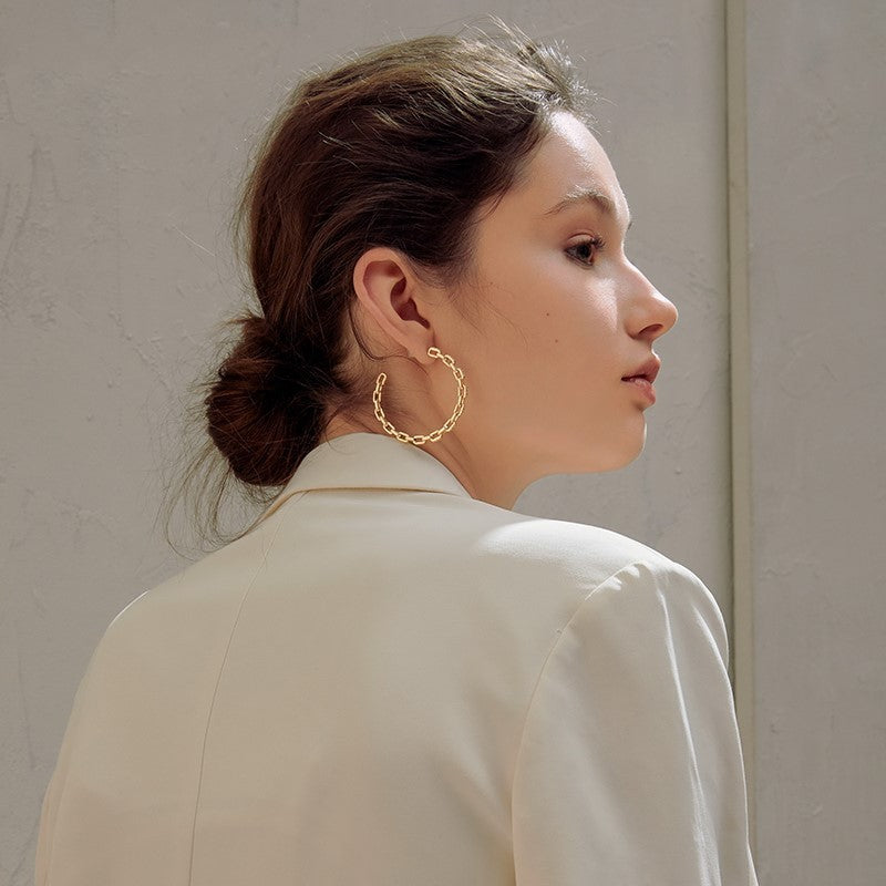 Gold Buckle Hoop Earrings