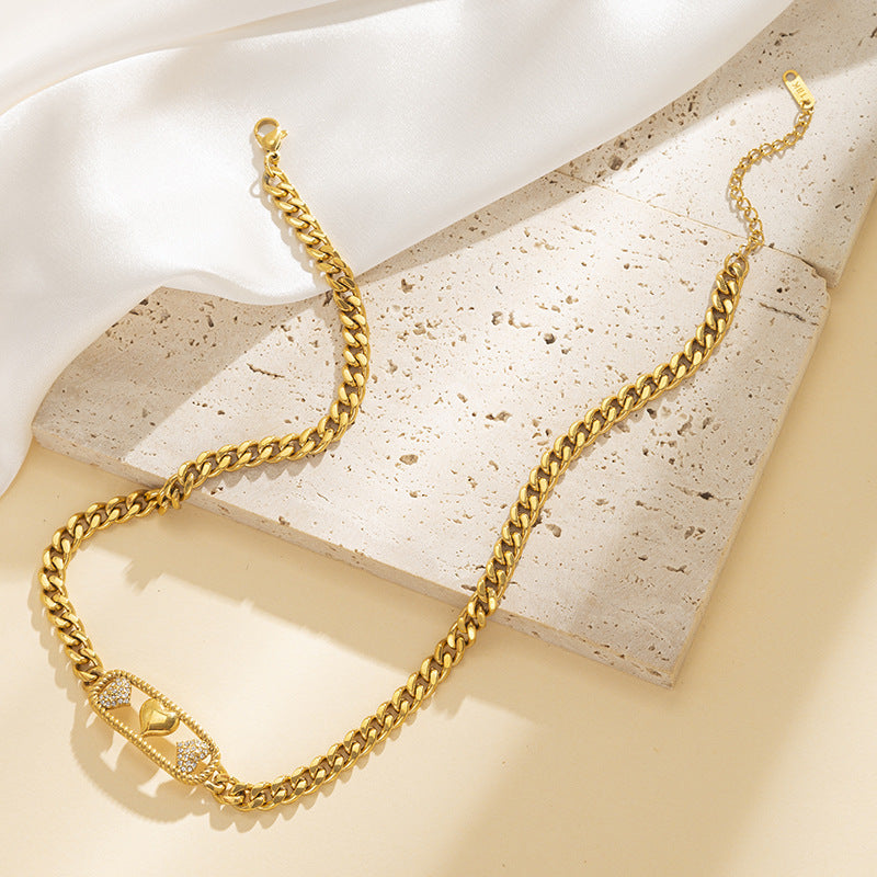 Love Paperclip Cuban Link Necklace
