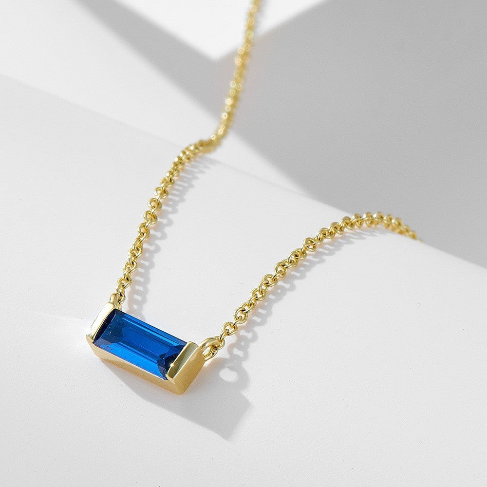 Baguette Birthstone Necklace