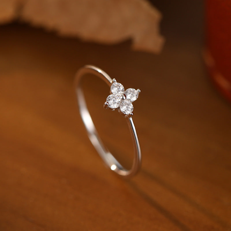 Diamond Four-leaf Clover Ring