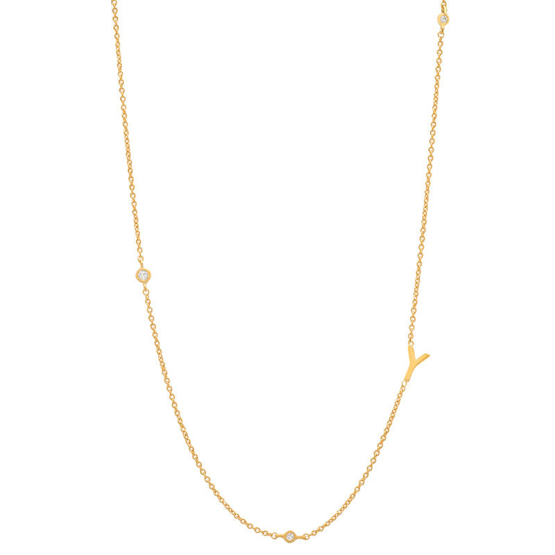 To the Side Letter Necklace
