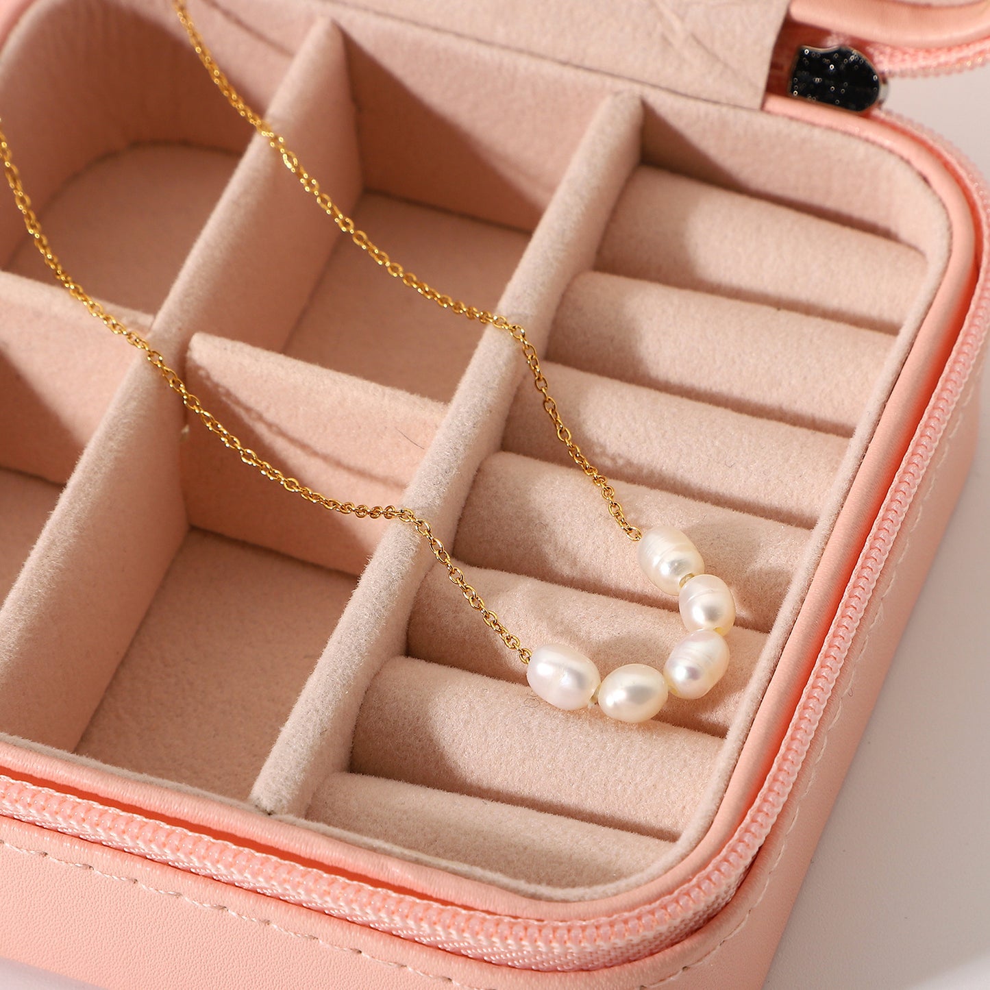 Pearl Stacked on Gold Necklace