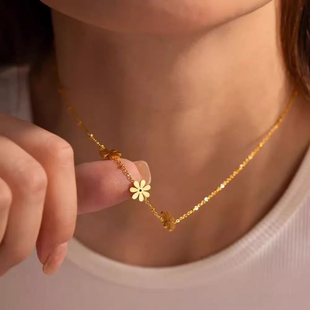 SUNFLOWER Little Daisy Necklace Women's Simple Fashion