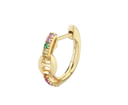 Rainbow Buckle Huggie Earrings