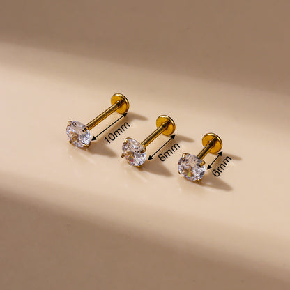 Basic Cubic Zirconia Flat Back Studs