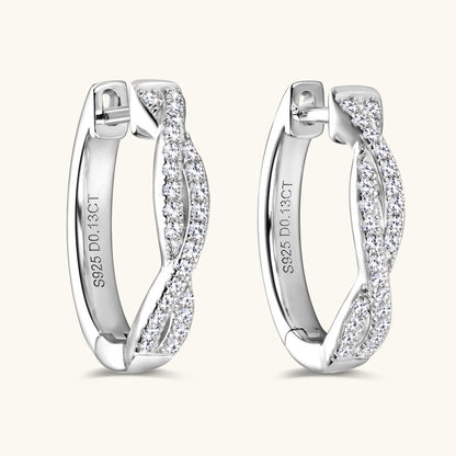 Pavé Moissanite Twist Hoop Earrings