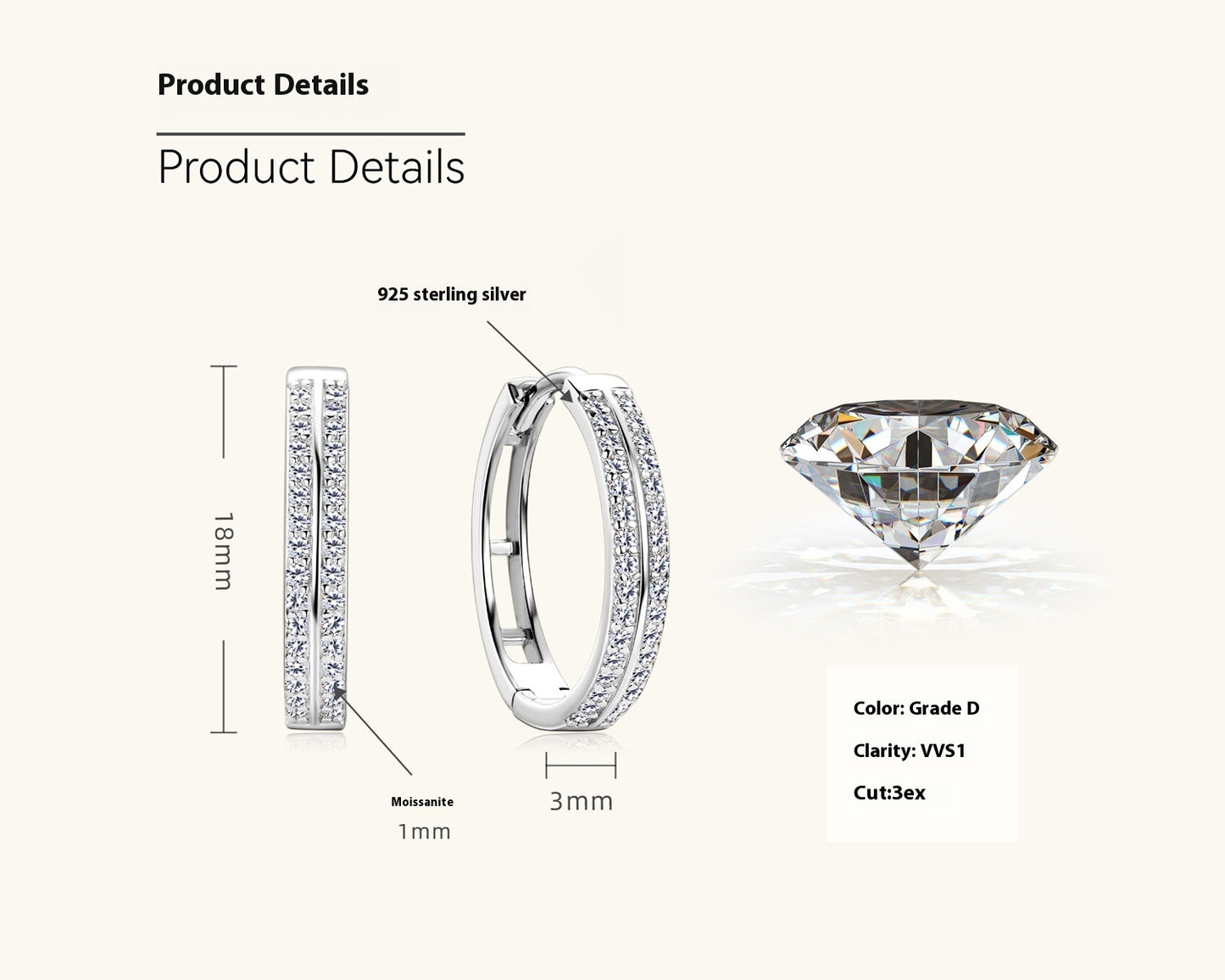 Pavé Moissanite Twist Hoop Earrings