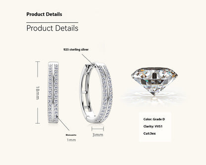 Pavé Moissanite Twist Hoop Earrings