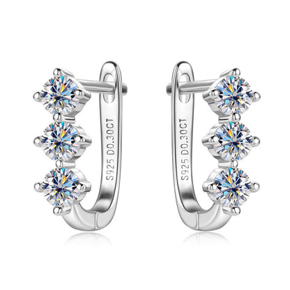Moissanite Trio Hoop Earrings