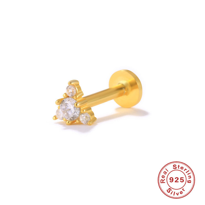 Gold Vermeil Flat Back Studs 4 Style