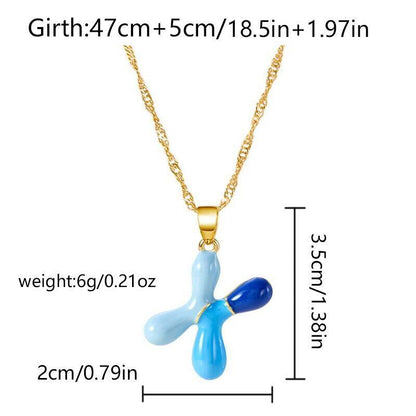 Colorblock Bubble Letter Necklace