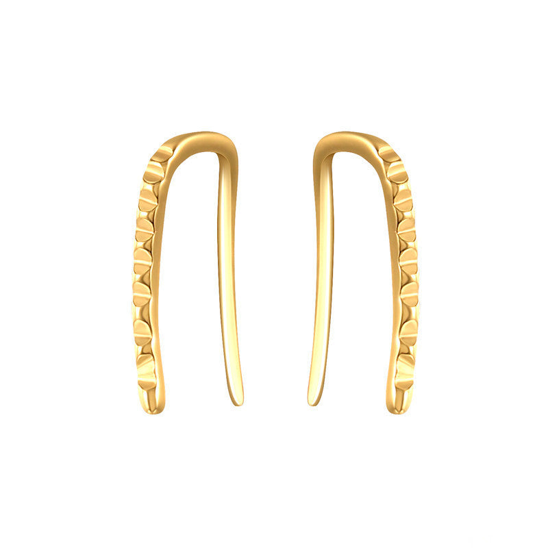 Irregular Grain Ear Climber Earrings