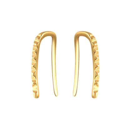 Irregular Grain Ear Climber Earrings
