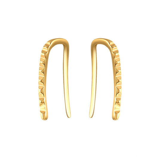 Irregular Grain Ear Climber Earrings