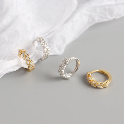 Pavé Heart Huggie Earrings