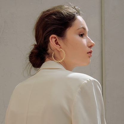 Gold Buckle Hoop Earrings