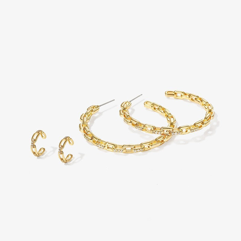 Gold Buckle Hoop Earrings