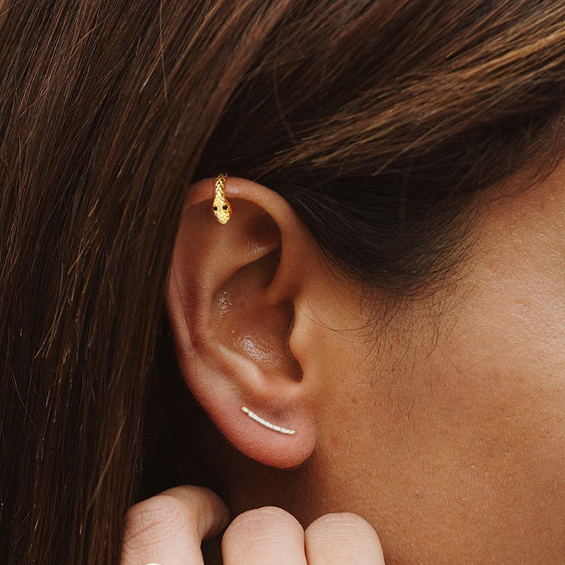 Irregular Grain Ear Climber Earrings