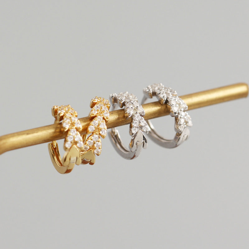 Pavé Heart Huggie Earrings