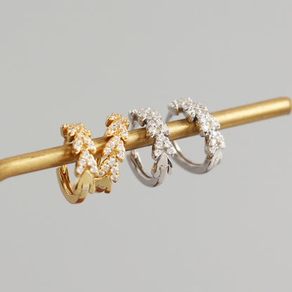 Pavé Heart Huggie Earrings