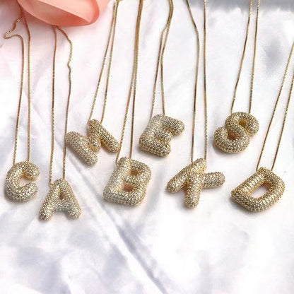 Sparkle Bubble Letter Necklace