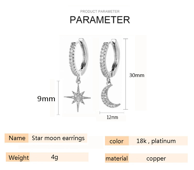Night Sky Pavé Asymmetric Earrings