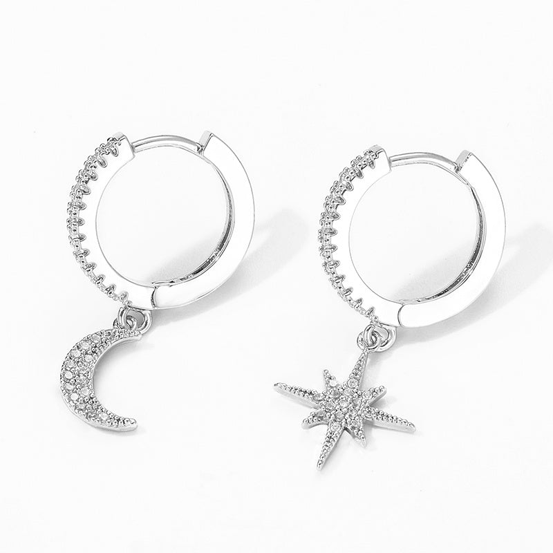 Night Sky Pavé Asymmetric Earrings