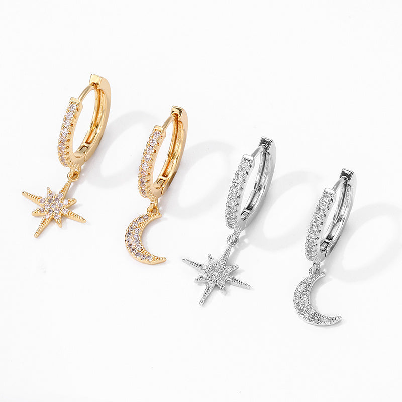 Night Sky Pavé Asymmetric Earrings