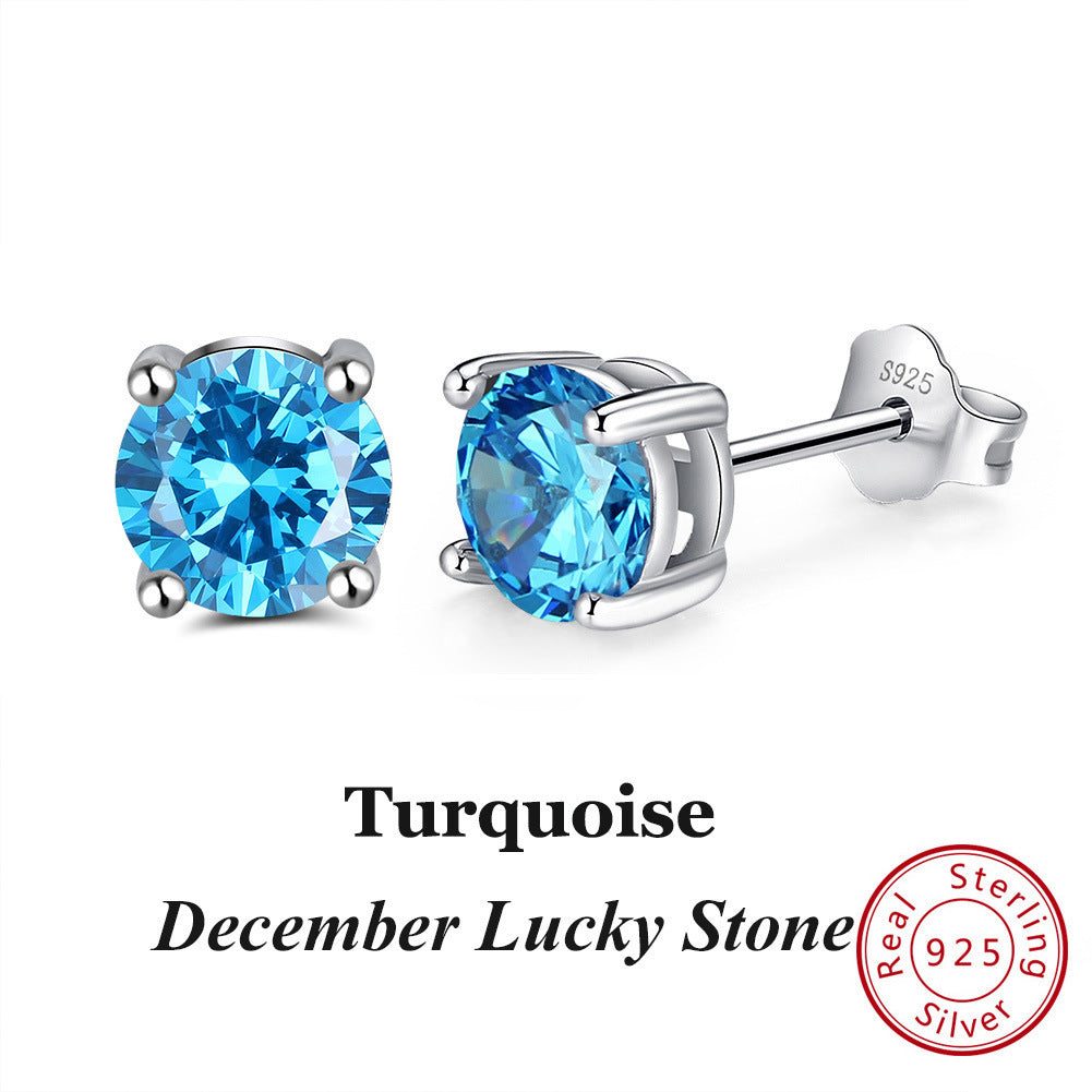 Birthstone Gem Stud Earrings