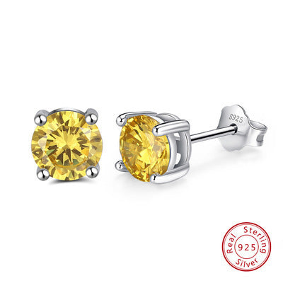 Birthstone Gem Stud Earrings