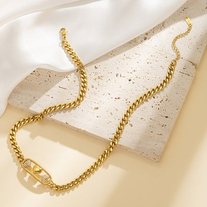 Love Paperclip Cuban Link Necklace