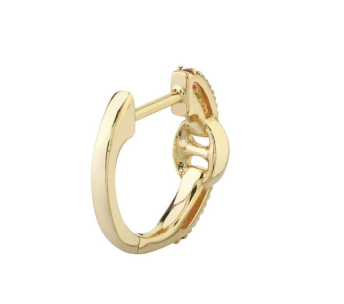 Rainbow Buckle Huggie Earrings