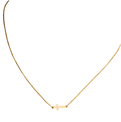 Tiny Cross 14K Gold Necklace