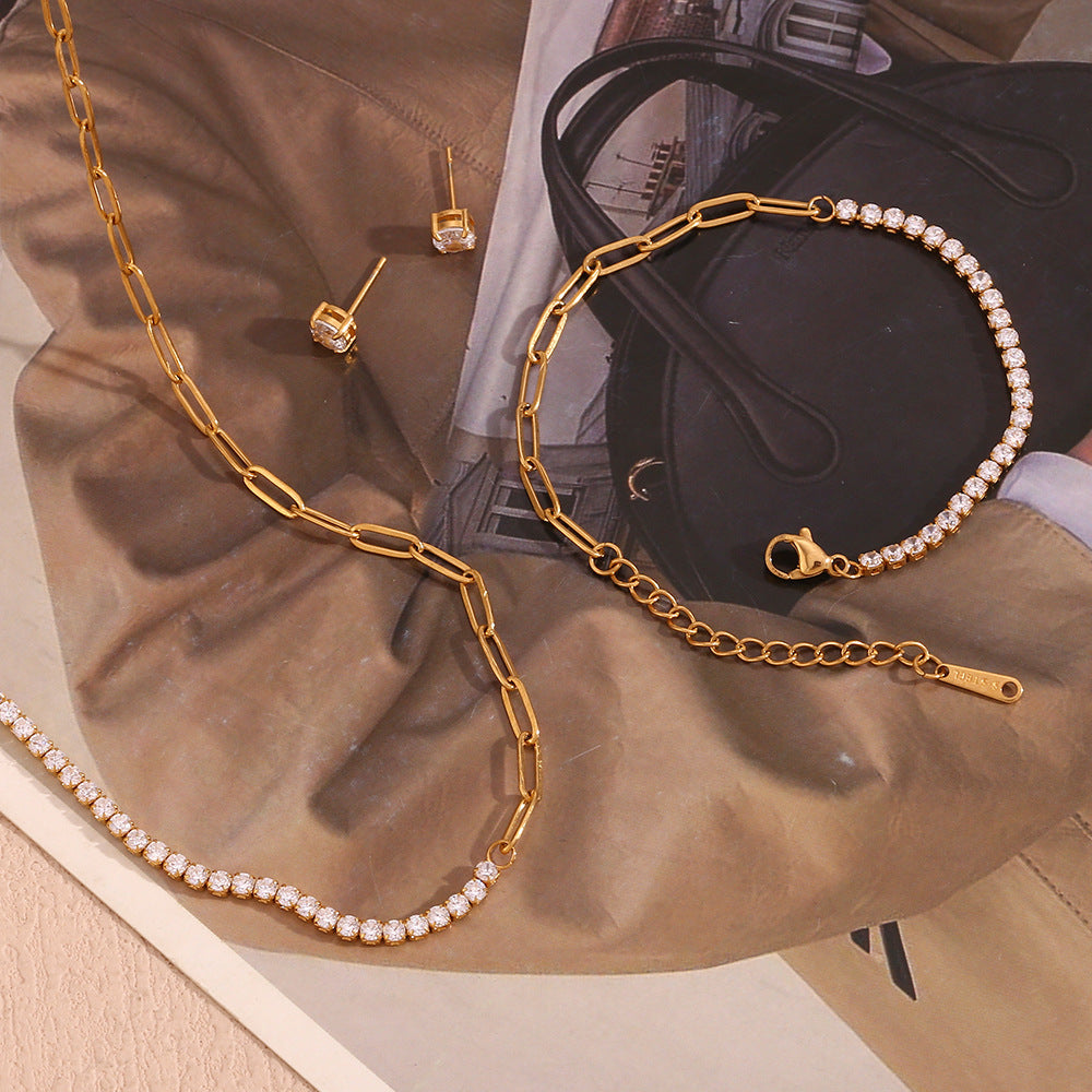 Tennis x Papperclip Gold Necklace