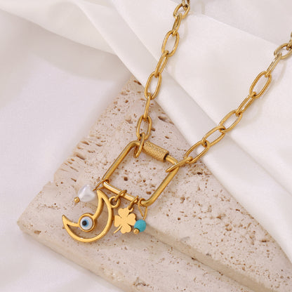Charm Carabiner Clip Necklace