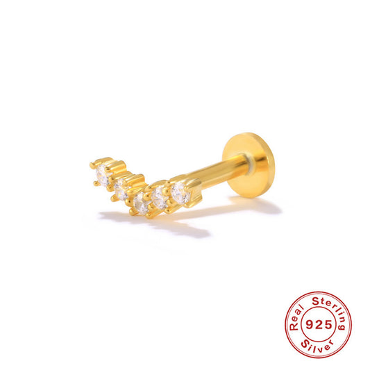 Gold Vermeil Flat Back Studs 5 Style