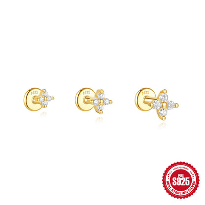 Flat Back Stud Earring Set