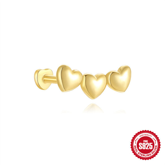 Pavé Hearts Flat Back Stud