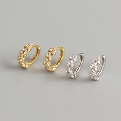 Pavé Heart Huggie Earrings