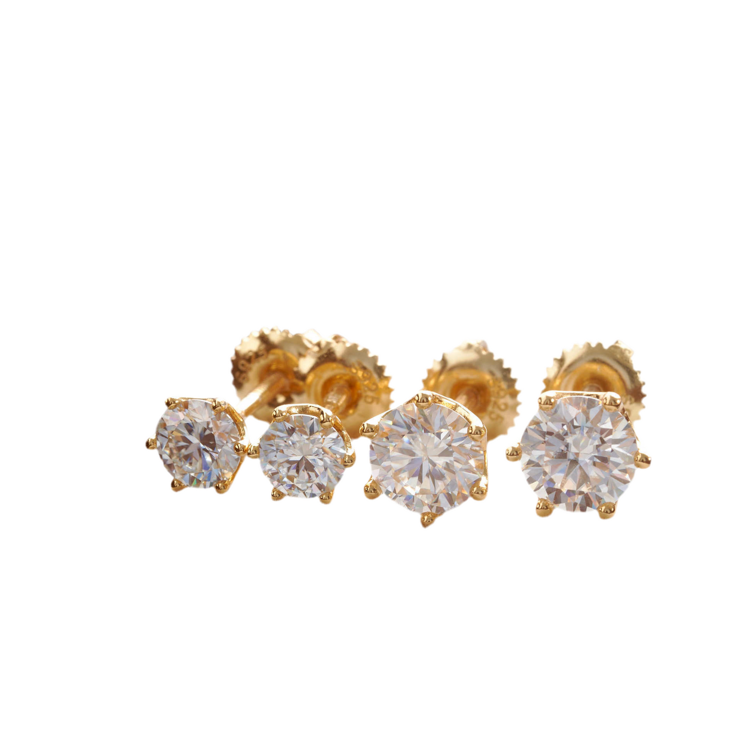 Moissanite Gold Stud Earrings