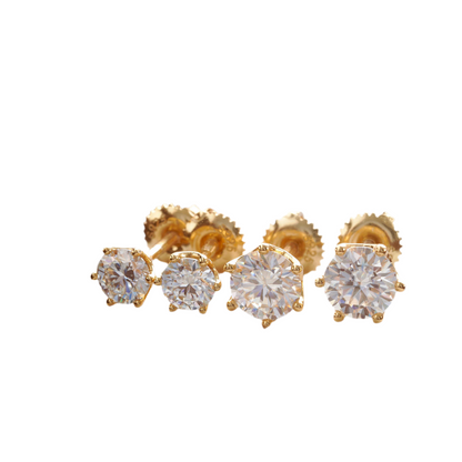Moissanite Gold Stud Earrings