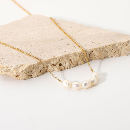 Pearl Stacked on Gold Necklace