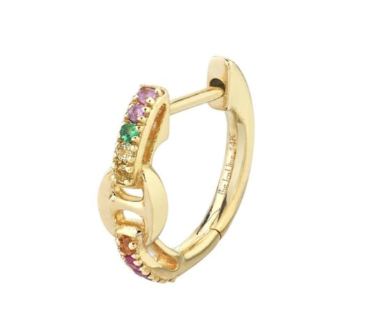 Rainbow Buckle Huggie Earrings