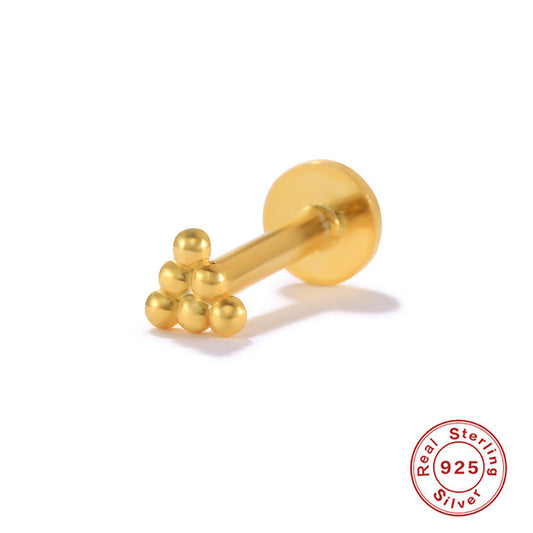 Gold Vermeil Flat Back Studs 3 Style