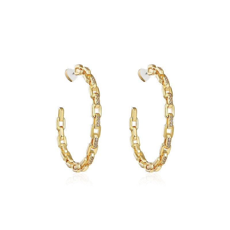 Gold Buckle Hoop Earrings