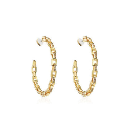 Gold Buckle Hoop Earrings