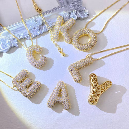 Sparkle Bubble Letter Necklace