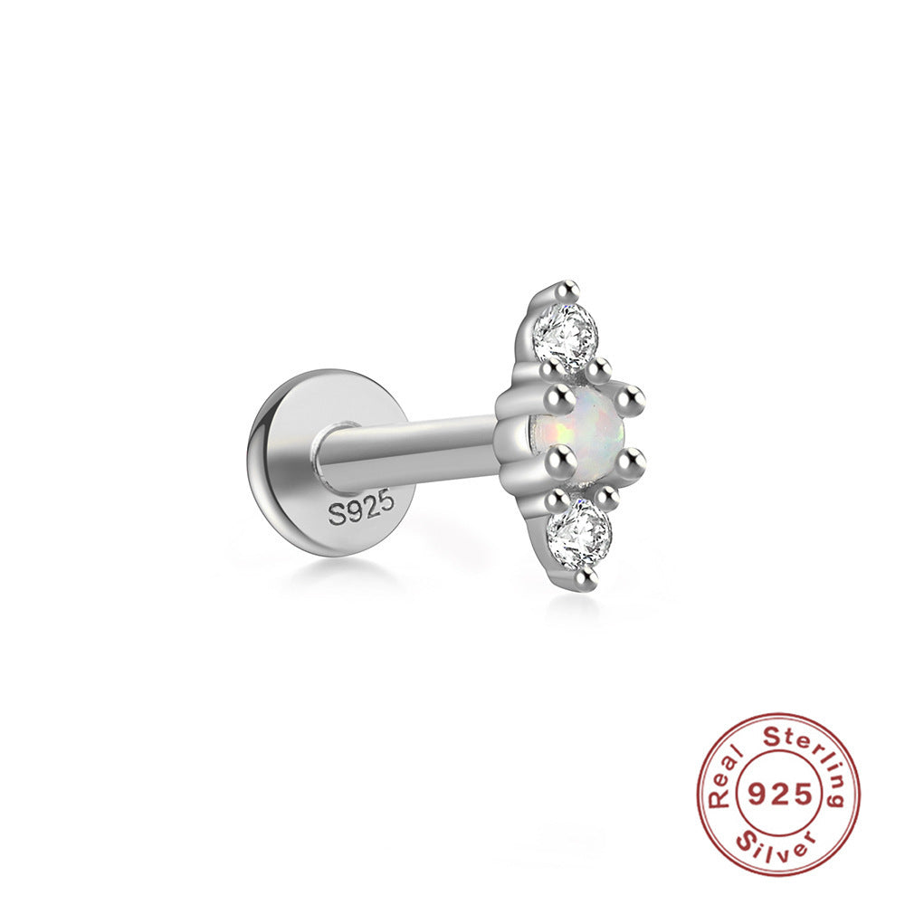 Opal Flat Back Stud 8 Style