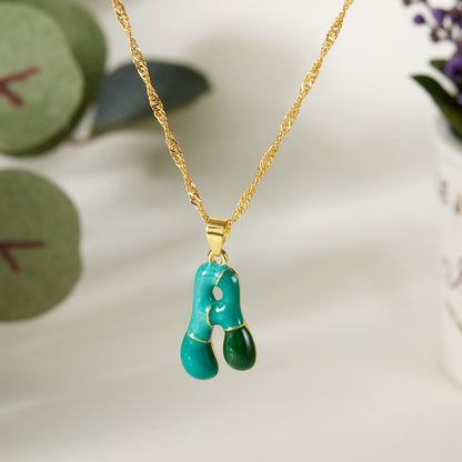 Colorblock Bubble Letter Necklace