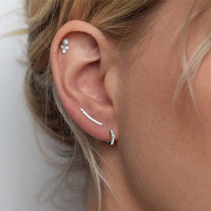 Irregular Grain Ear Climber Earrings